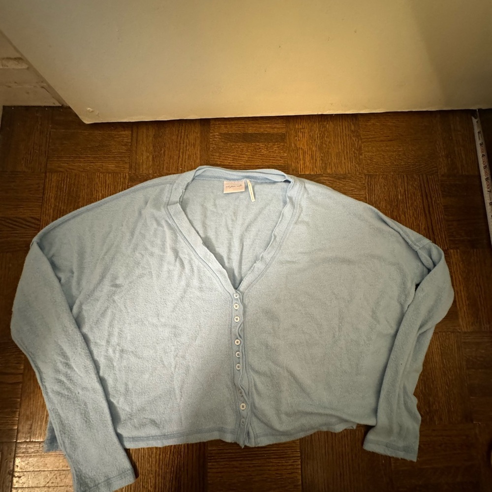 Light Blue Women's Cropped Cardigan